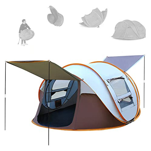 Rlairn Pop Up Tents For Camping 4 Person Waterproof, Instant