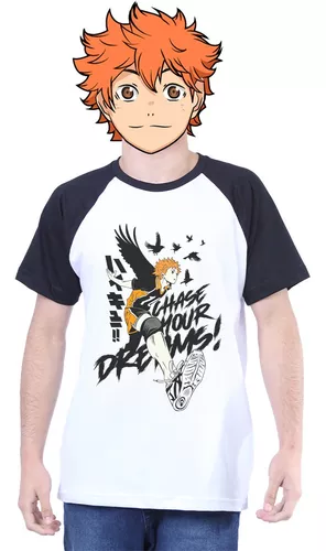 Anime haikyuu hinata shoyo impressão t-shirts karasuno voleibol clube t  masculino 100% algodão oversized