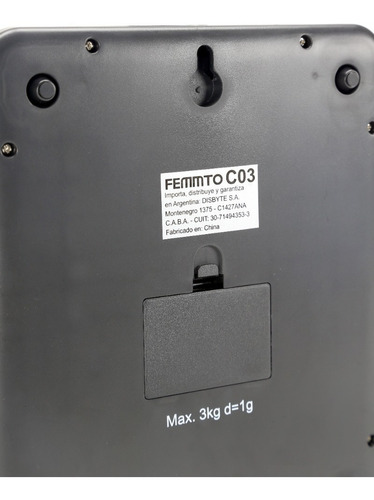 Imagen 7 de 9 de Balanza Cocina Digital Femmto C03 Para Pesar Alimentos Capacidad máxima 3 kg Color Plateado