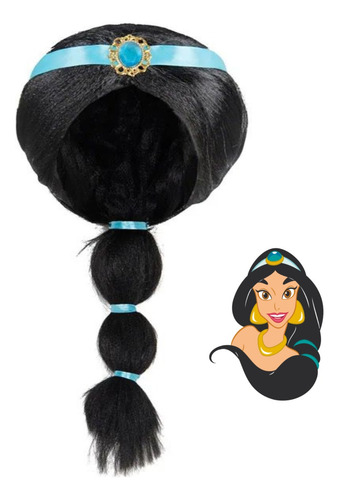 Peluca De Jazmin Para Disfraz De Fiesta Niñas Peluca Jasmine