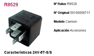 Relay De Accesorios 24v 5 Terminales Renault Camion