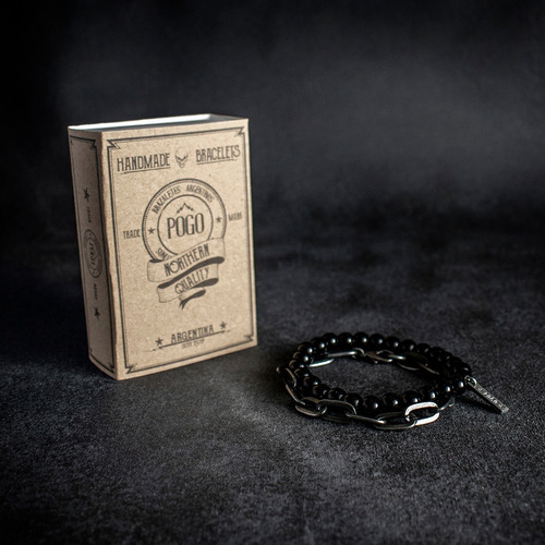 Imagen 3 de 3 de Brazalete Pulseras Hombres 2en1 Pogo Blackchain