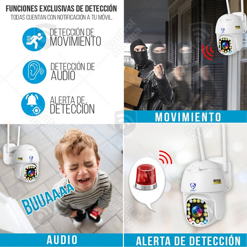 Imagen 8 de 10 de Camara Wifi Exterior Fhd Domo Zoom Nube Video Seguridad App