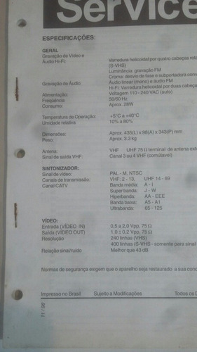 Manual De Serviços Cassetes Recorder Vr988/78 Raridade (Usado)