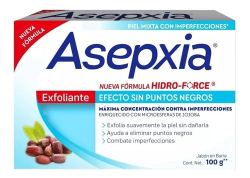 Asepxia Jabón En Barra Exfoliante X 100grs