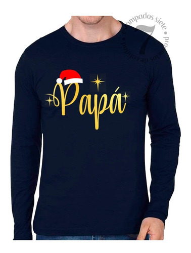 Polera Hombre Manga Larga Navidad Personaliza Tu Nombre