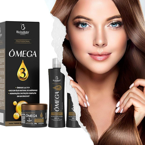 Kit Capilar Profissional Ômega 3 Bio Instinto Com 4 Itens