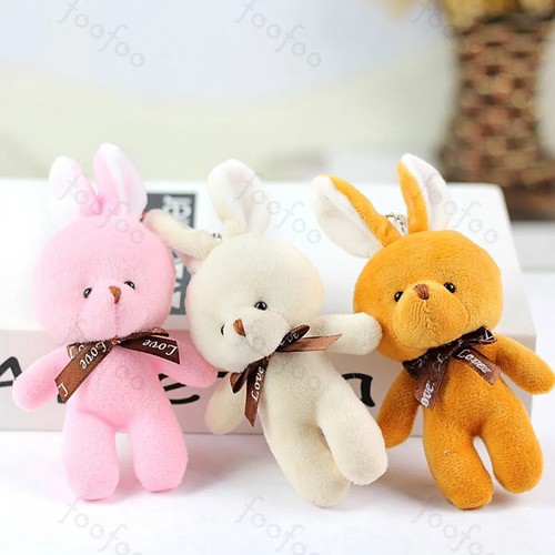 10 Llaveros De Moda Ositos Conejo Peluche Manualidade Foofoo Marrón