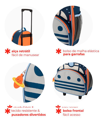 Mala De Rodinha Infantil Spark Style Espaço Skip Hop