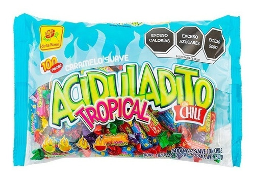 Aciduladito Tropical Con Chile 100 Pz