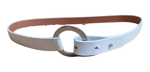 Cinturón Blanco De Cuero Datelli De 85 A 90 Cm, Cataleya 