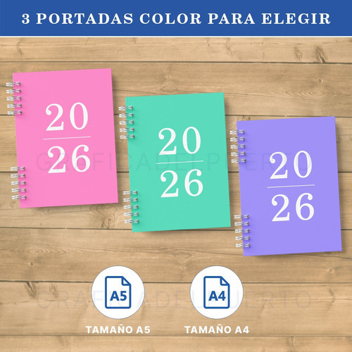 Agenda Imprimible 2026 Semana A La Vista Vertical- Pdf A5 A4