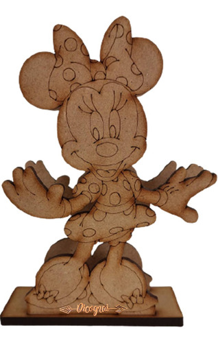Servilletero  Minnie Mouse Corte Mdf Natural 3mm 15pzas