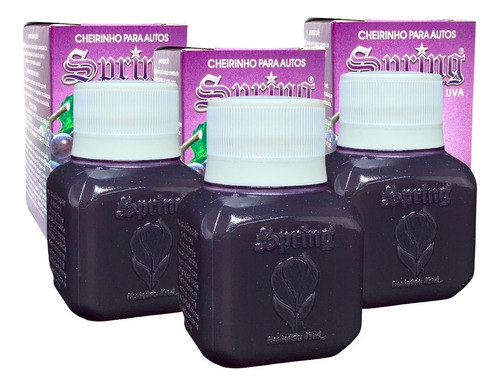 3 Cheirinho Para Carro Spring Odorizante Uva 42ml