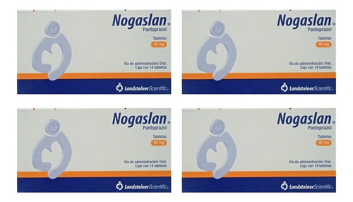 4 Cajas De Nogaslan Pantoprazol 40mg 14 Tabletas Cu