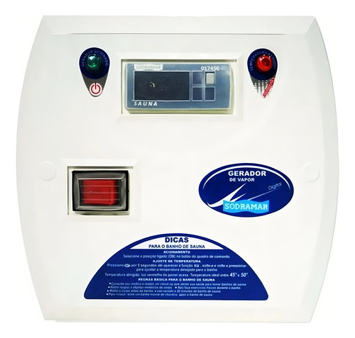 Sauna Seca 7,5kw Sodramar + Quadro Digital + Seixo - Até 15m