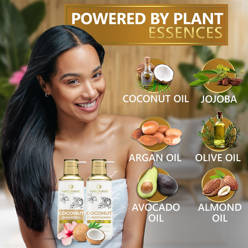 Set De Champú Y Acondicionador Naturavis Coconut Con Aceite