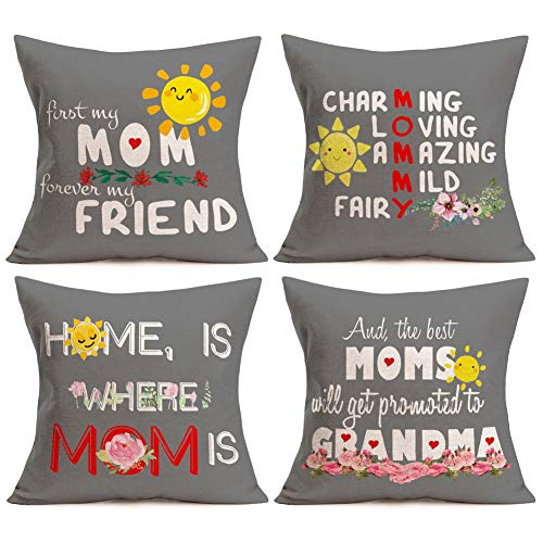 Paquete De 4 Fundas De Almohada Día De Madre Cita De  ...