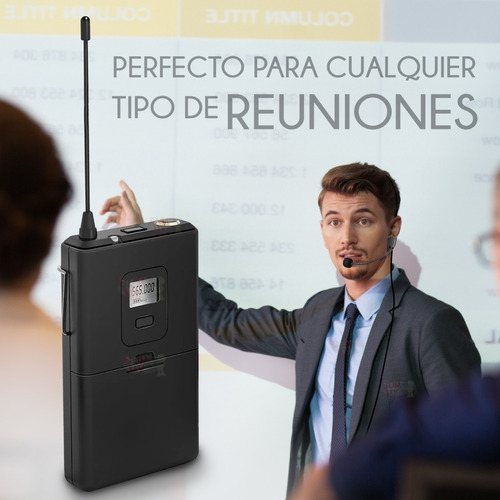 Imagen 6 de 7 de Microfono Inalambrico Con Auriculares De Diadema Altavoz