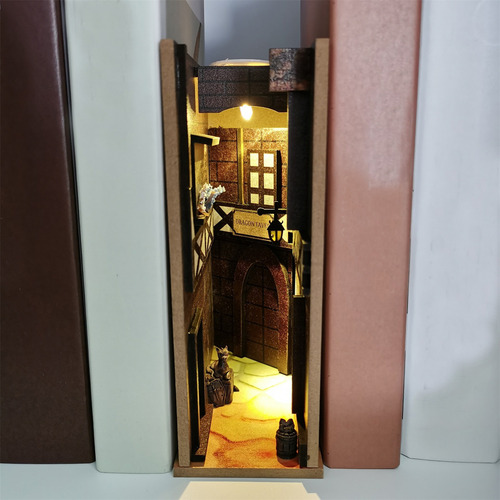 Libro Misterioso, Decoración De Madera Con Luz Led, Artesaní
