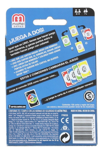 Dos Juego De Cartas Original Mattel
