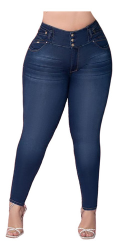 Jeans Pantalón Colombiano Mujer Push Up Tallas Extra 001