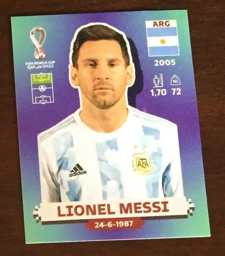 Figurita Messi Mundial Qatar 2022 Version Azul Panini