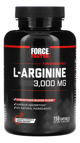 Force Factor L-arginina 3,000 Mg 150 Caps Sabor Sin Sabor