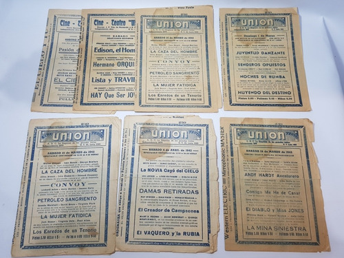 Imagen 7 de 10 de Antiguos Programas Cine 1940 Lote X 52 Roca Unión Mag 56761