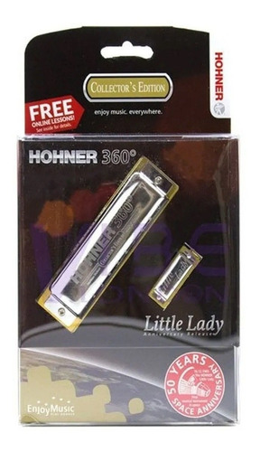 Set Armónica Hohner 360 Con Estuche + Little Lady Colgante