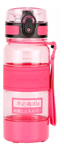 Termo Uzspace Botella Deportiva Plastico 650ml Ejercicio Color Rosa
