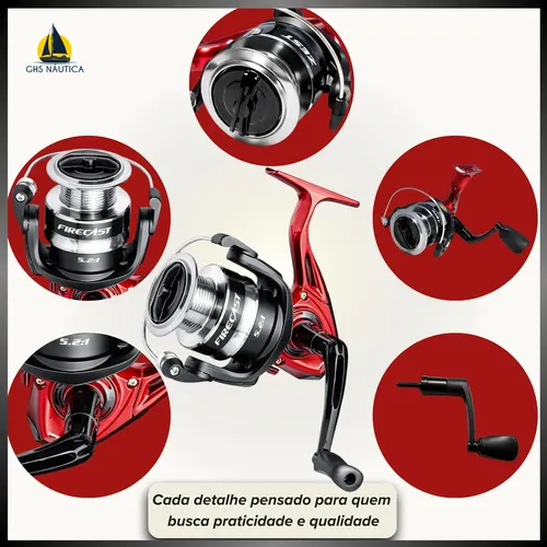 Molinete Sports Zest Firecast 4000 Fd 5.2:1 Alumínio Preto