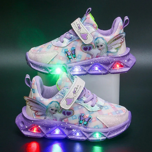 Zapatillas Deportivas Con Luces Led Para Niño Rosa