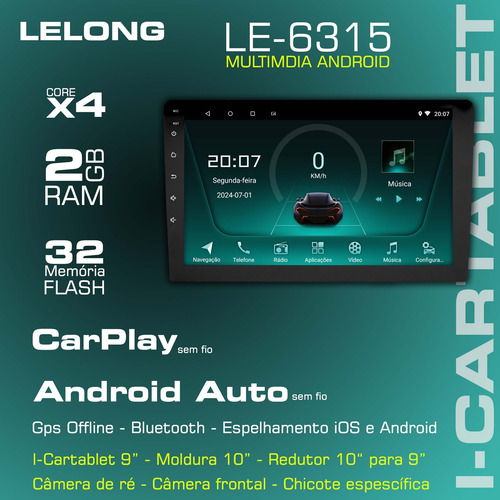 Multimidia Ford Ecosport 18/21 Android 14 32gb Carplay 9p