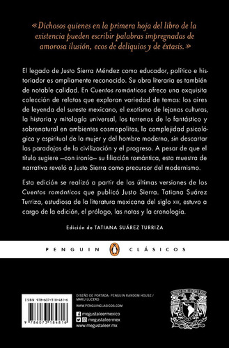 Libro Cuentos Románticos editorial Penguin Clásicos De Justo Sierra Méndez