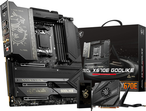 Msi Meg X670e Godlike - Placa Base Para Juegos (amd Am5, Ddr5, Pcie 5.0, Sata 6gb/s, M.2, Usb 3.2 Gen 2, Wi-fi 6e, Hdmi/dp, Dual Lan, Sli, Eatx)