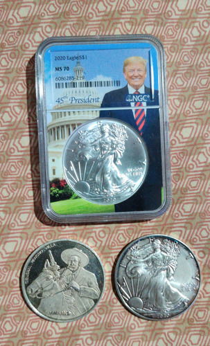 3 Monedas De 1 Onza - Ngc Ms70 (Usado)