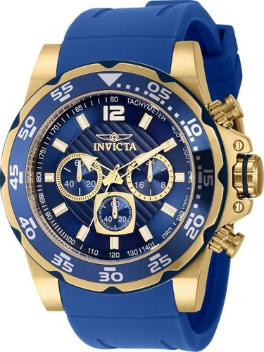 Reloj Para Hombres Invicta Pro Diver 40028 Azul Color de la correa Oro