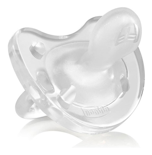 Chupete Physio Soft de silicona transparente, 6-12 m, color blanco