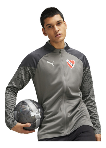 Campera Puma Cai Hombre Fútbol Gris