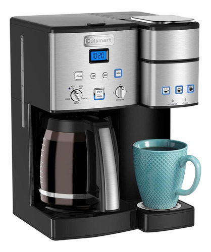 Cafetera Automática Cuisinart Hasta 12 Tazas 3 Dif Tamaños Color Plateado