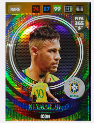 Carta Neymar Jr. Adrenalyn Xl Fifa 365 2017 Icon - Rare