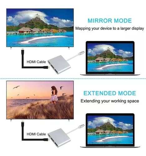 Adaptador USB C a HDMI, adaptador Qidoou tipo C multipuerto USB C Hub con  salida HDMI 4K, puerto USB 3.0 y puerto de carga USB-C compatible con