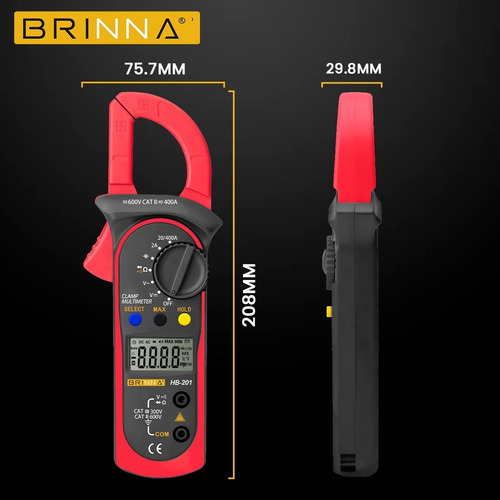 Pinza Amperometrica Capacimetro Brinna + Detector Inductivo