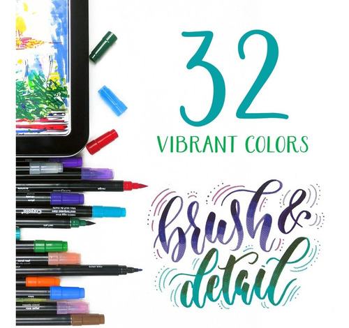 Marcadores Crayola Doble Punta Lata Decorativa 16u 32 Puntas