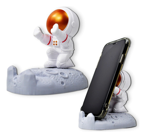 Suporte Para Celular Smartphone Enfeite De Mesa Astronauta