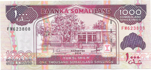 Billete Somaliland 1.000 Shillings Año 2014 Sin Circular