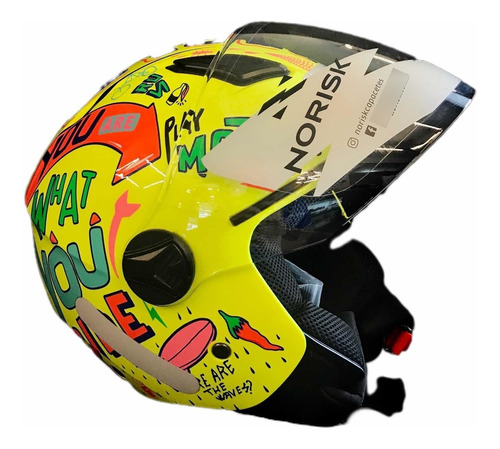 Capacete Norisk Orion Free (aberto) Amarelo/azul