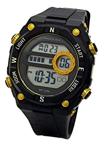 Reloj De Hombre Knock Out Digital Alarma Crono Luz Garantia