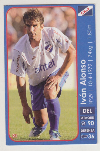 Futbol Uruguay Club Nacional Ivan Alonso Tarjeta 2012 (Usado)